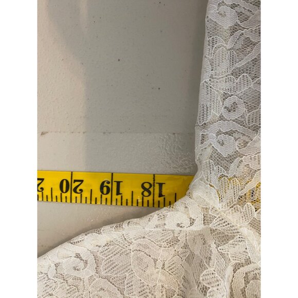 Vintage Alice Stuart Sheer Lace Blouse Ruffles & Long Sleeves Size 8 - Picture 8 of 11